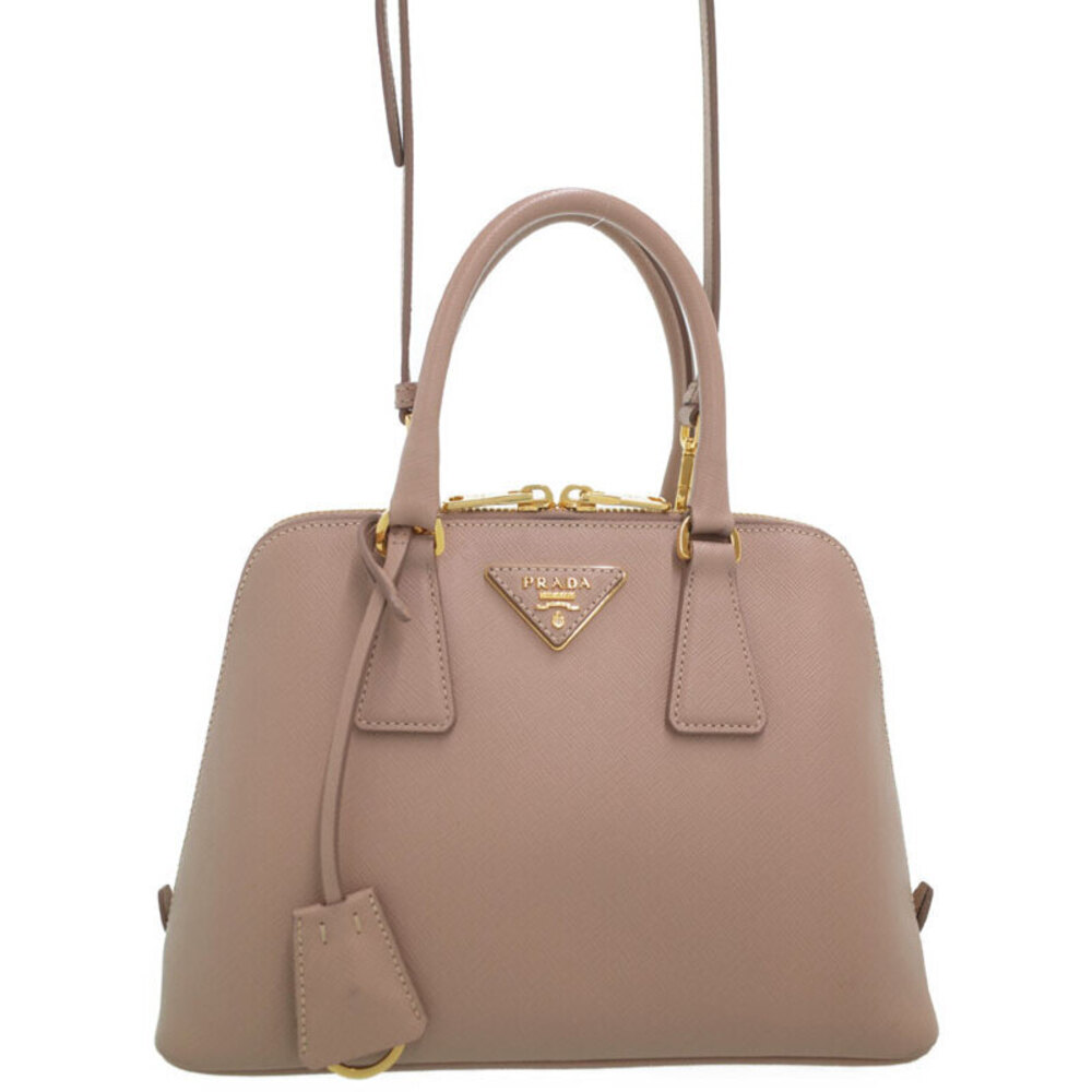Prada Saffiano Lux Promenade 2way Tote Cammeo Pink